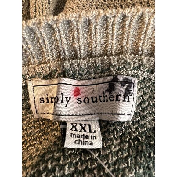 Simply Southern Pullover Sweater Women's 2XL Green Gray Polka Dots Casual Preppy - Picture 6 of 7